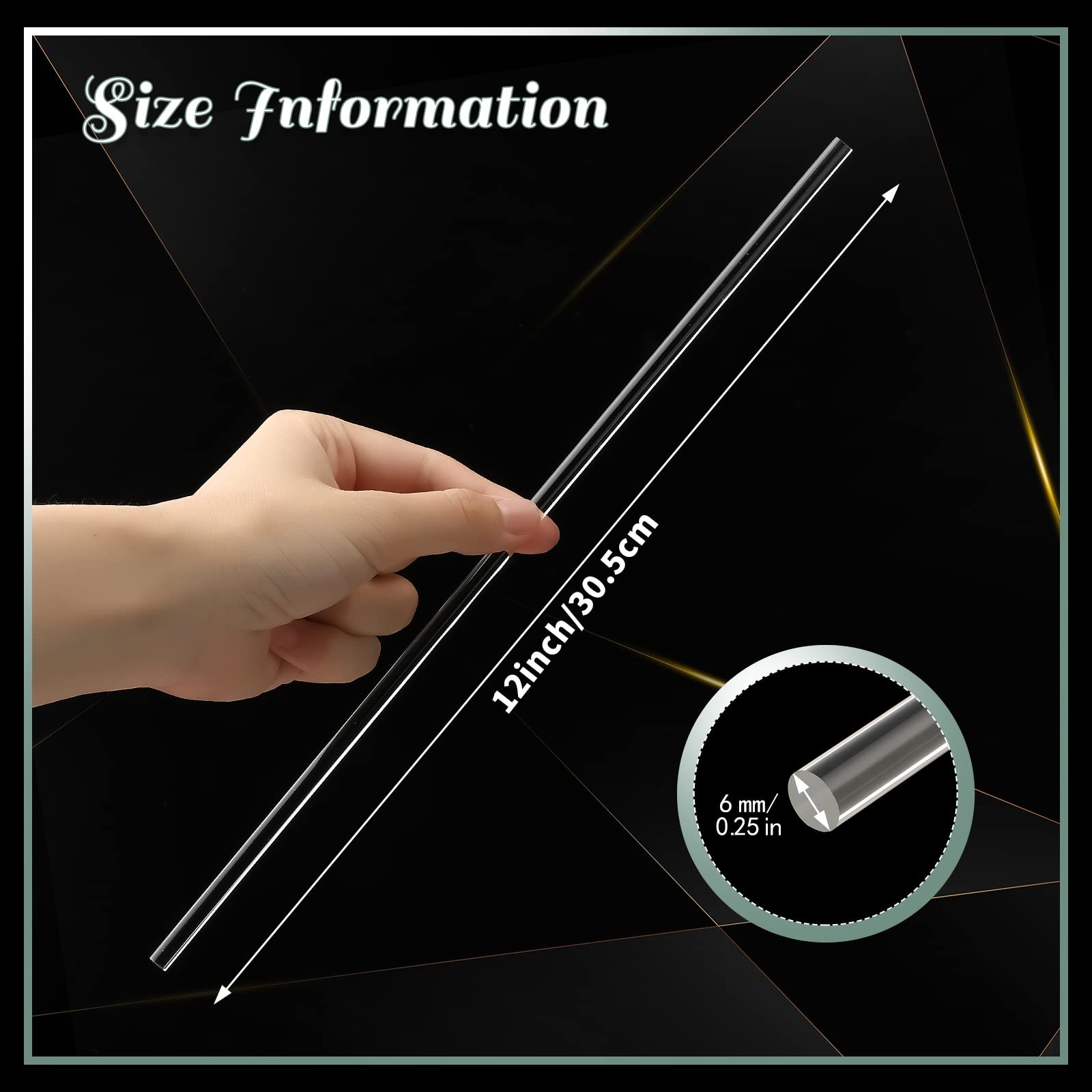 80 PCS Acrylic Dowel Rods 12×0.25 Inch Round Clear Crafting Sticks Cake Topper