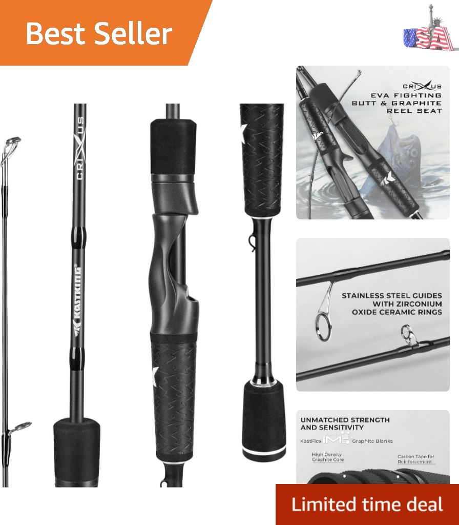 Crixus Fishing Rods,IM6 Graphite Spinning Rod & Casting Rod W/Zirconium Oxide…