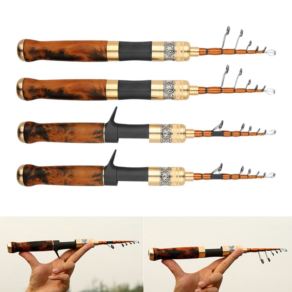 Fishing Rod Carbon Fiber With Solid Wood Handle And Titanium Tip 1 5 1 68 1 8M