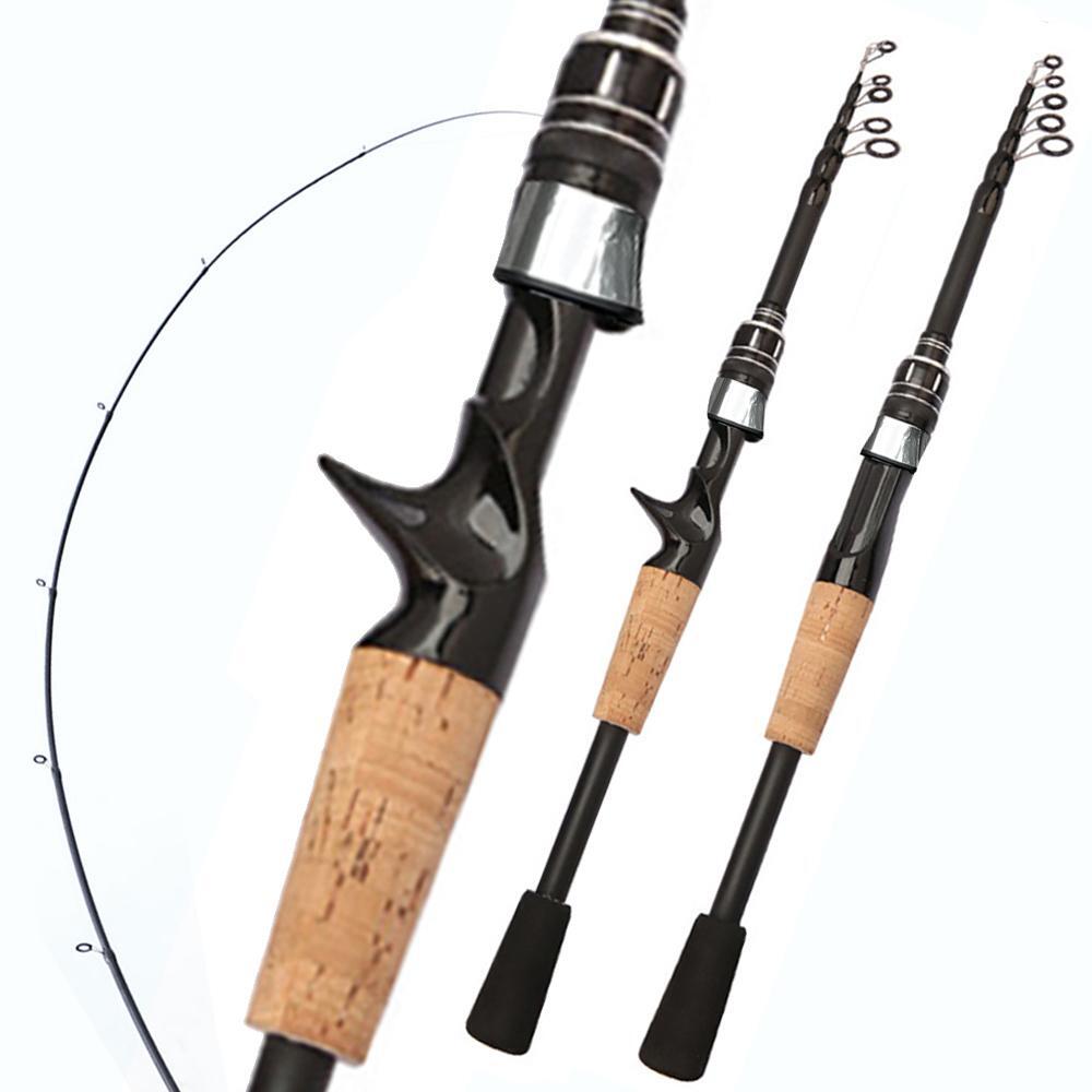 Ultra-Light Fishing Rod Carbon Fiber Spinning Casting Pole Handle Telescopic Sea