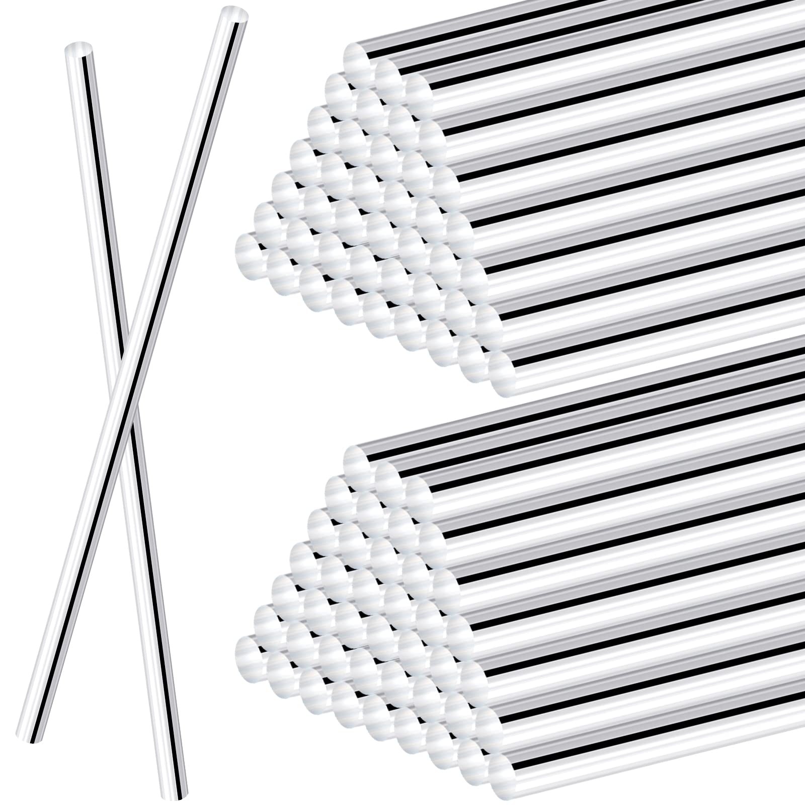 60 PCS Clear Acrylic Round Rods 12 Inch Dowel Sticks 0.25 Inch Dia Cake Topper