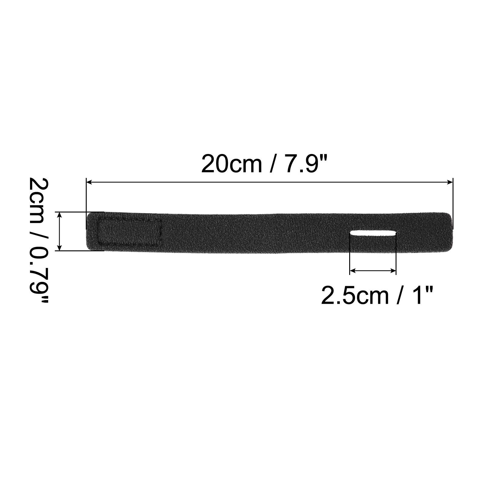 10pcs Fishing Rod Strap, 20cm Stretchy Belts Holders Pole Sleeve Cover, Black