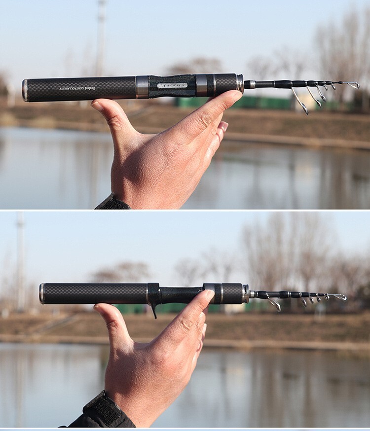 Telescopic Spinning Casting Rod 1.5m/1.68m/1.8m Portable Travel Rod Carbon Fiber