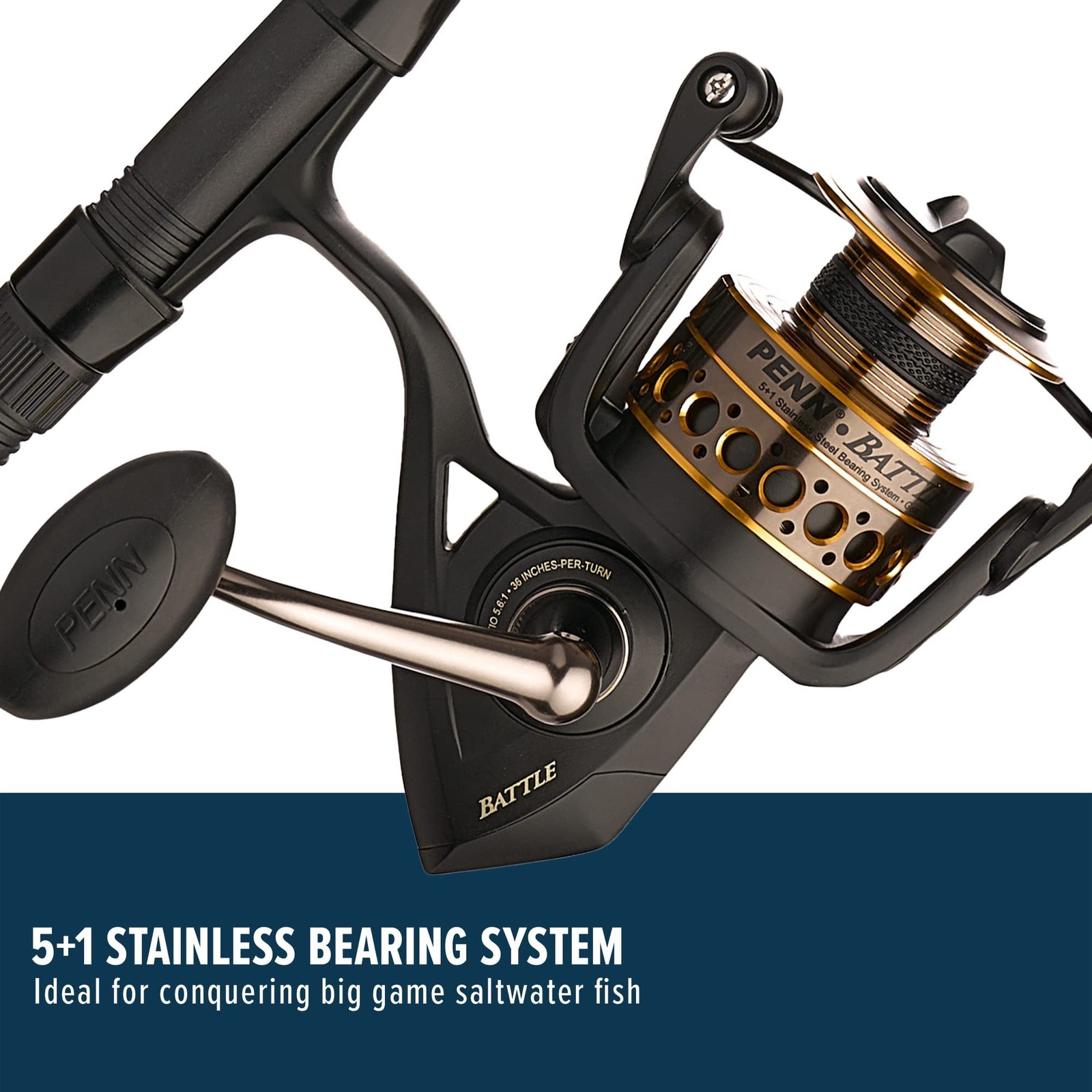 Penn Battle Spinning Reel and Fishing Rod Combo Battle Combo Kit