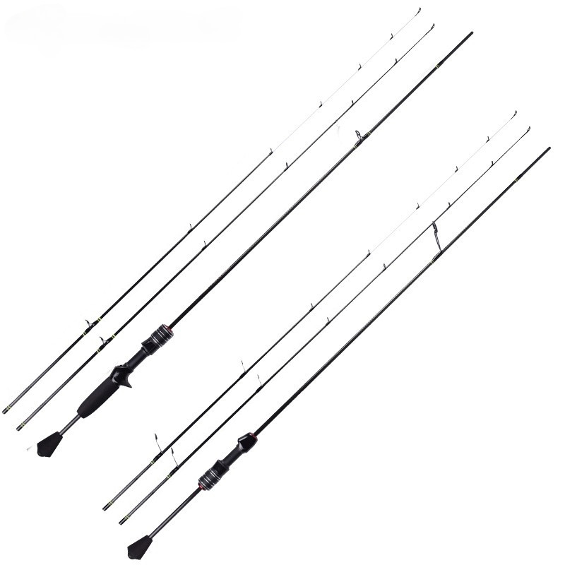 1.8M Carbon Fiber Fishing Rod Spinning Casting Poles Fast Travel Lure Rod 2 Tips