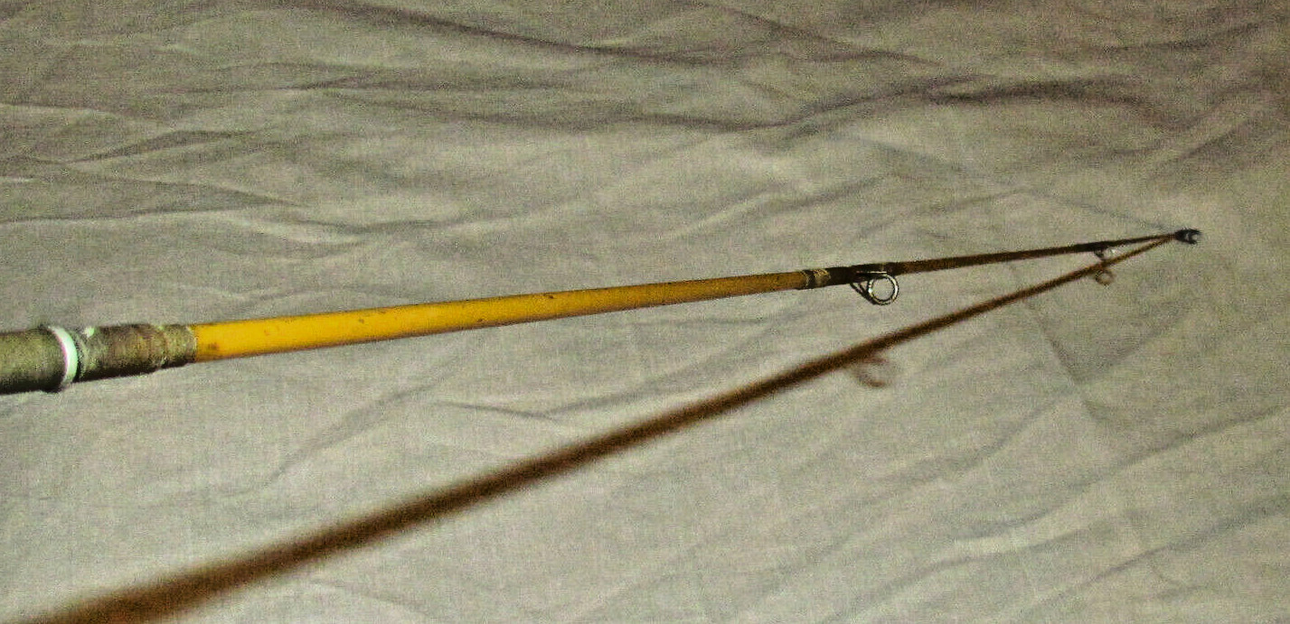The ANGLER Rod Casting Fiberglass 6ft Pole 2Pc Cork Handle /USA Made/ Vintage GC