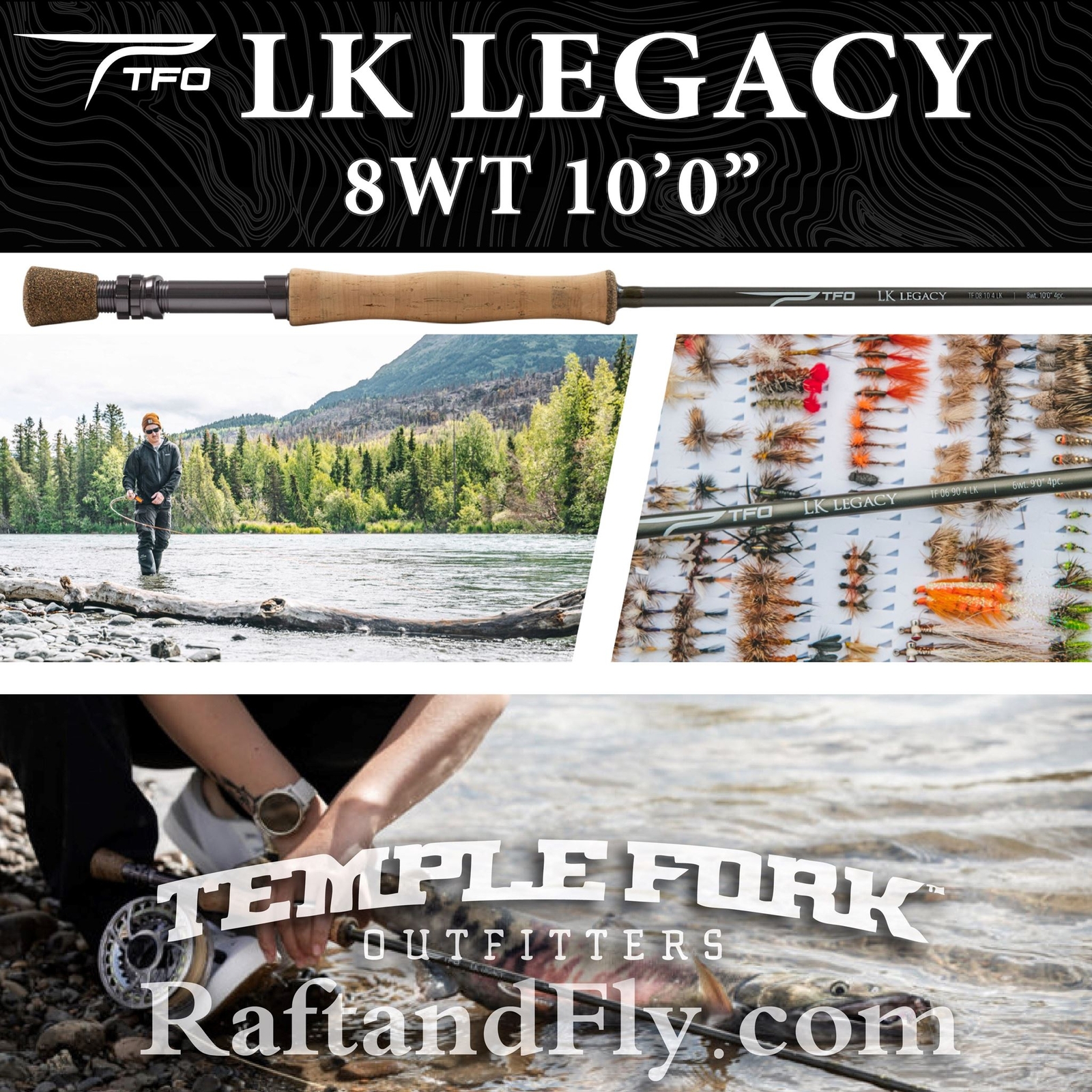 TFO LK Legacy 8wt 10’0″ Fly Rod – Lifetime Warranty – FREE SHIPPING