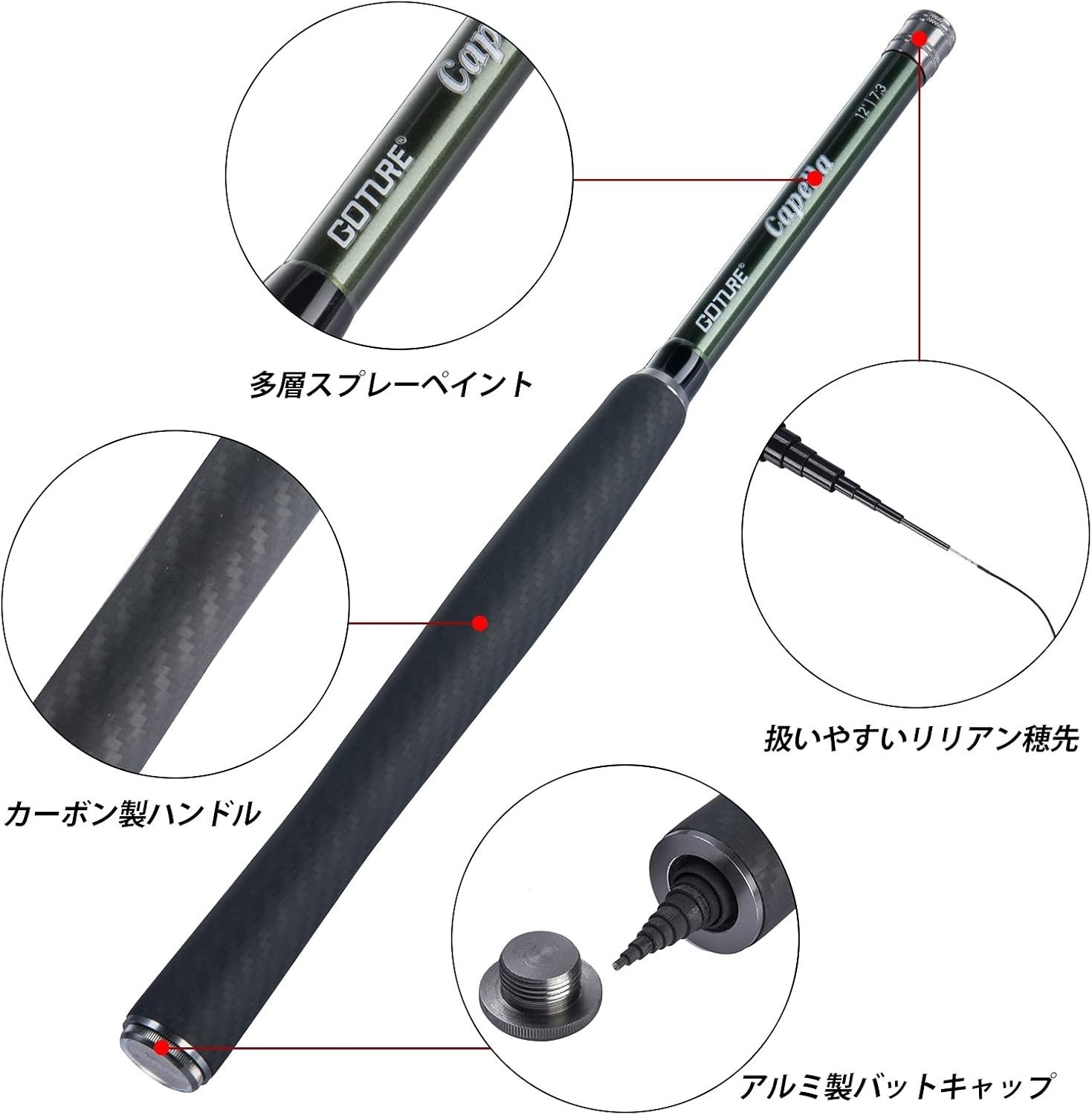 Tenkara Rod Set with Hard Case and 8 Flies Stream Fishing Pole Keiryu Rod JAPAN