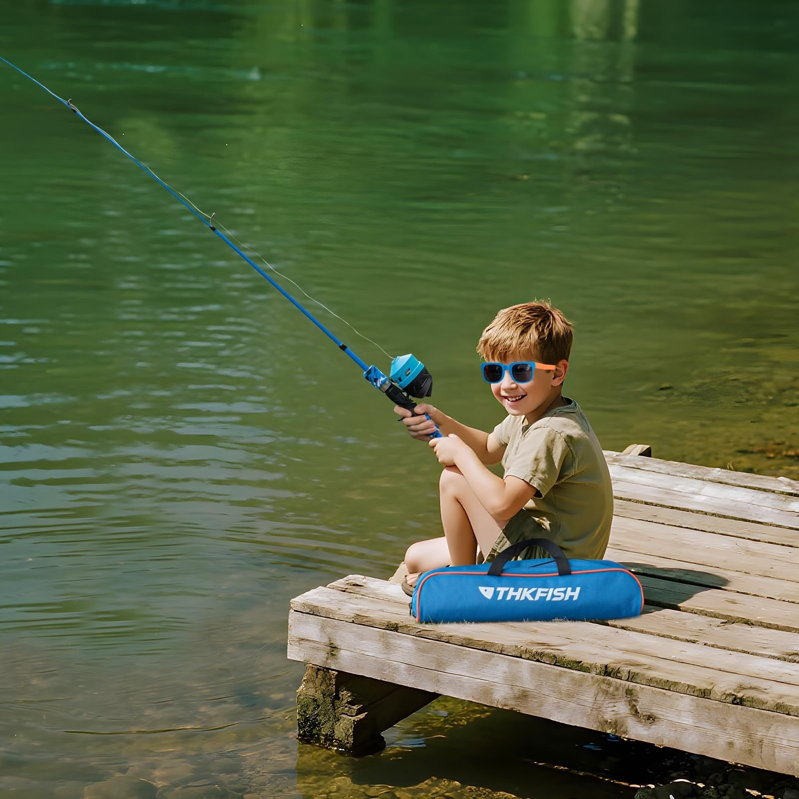 Kids Fishing Pole Set, Telescopic Fishing Rod Reel Combo Kids Starter Kit wit…