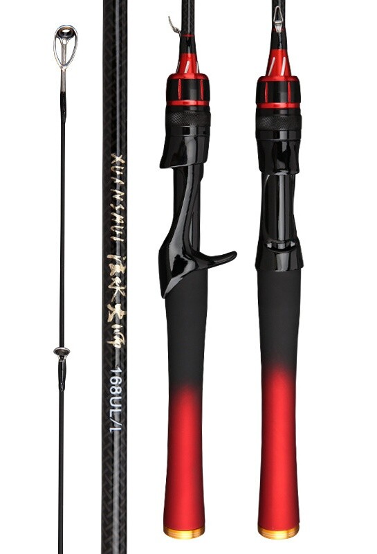 1.65M/1.8M Lure Fishing Rods Spinning Casting Carbon Fiber Fishing Rod Fast Pole