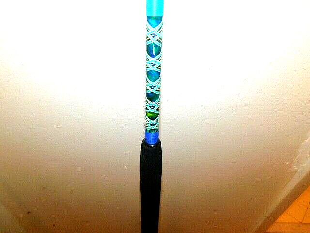 CUSTOM SPINNING ROD MAHI BLUE GREEN YELLOW MARBLE 20-40 LB 7′ NEW
