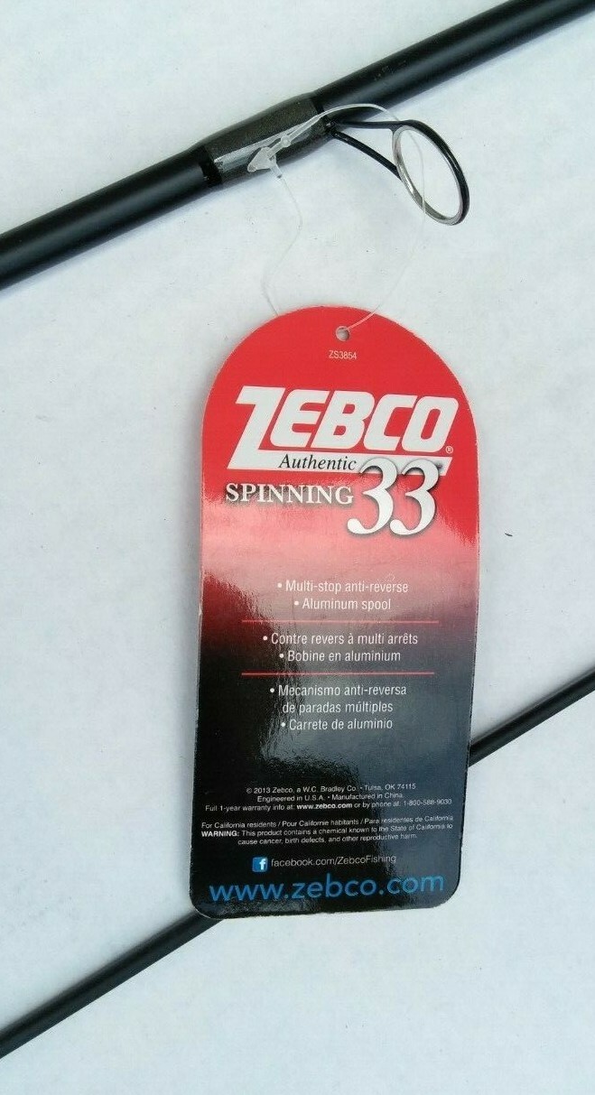 New Zebco Authentic Spinning Z-GLASS Rod Medium 6 Foot