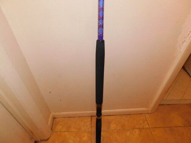 CUSTOM SPINNING ROD PURPLE LAVENDER PEARL MARBLE 10-25 LB 7′ NEW