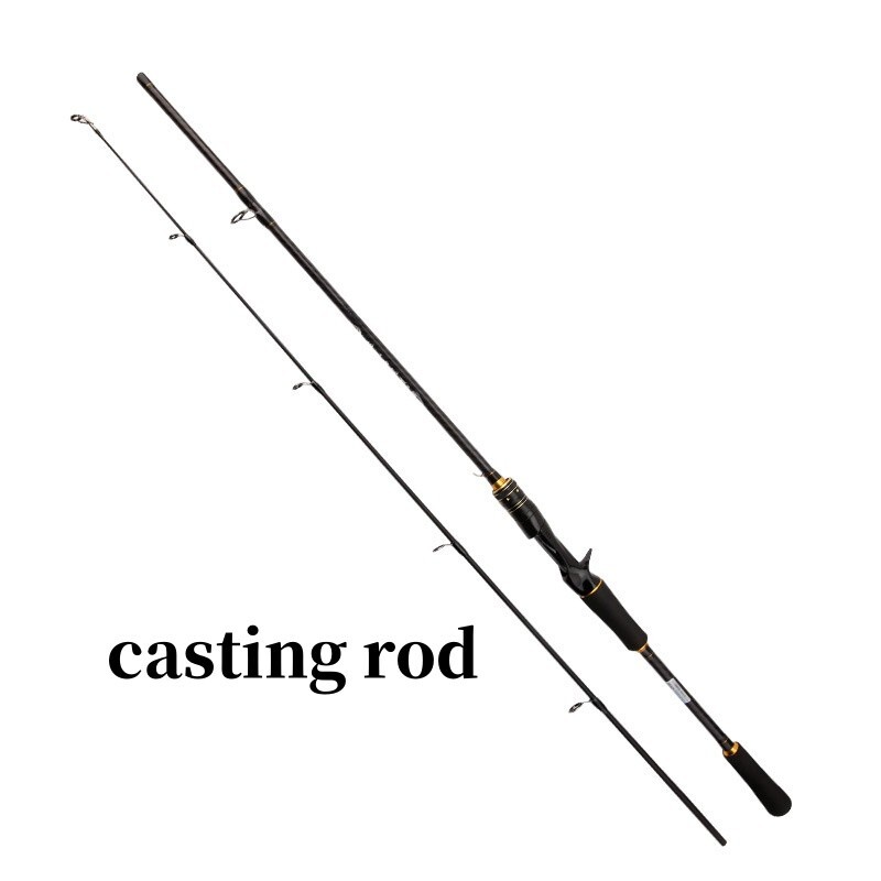 1.65M/1.8M Carbon Fiber Fishing Rod Spinning Casting Fishing Rod Pole 2 Sections