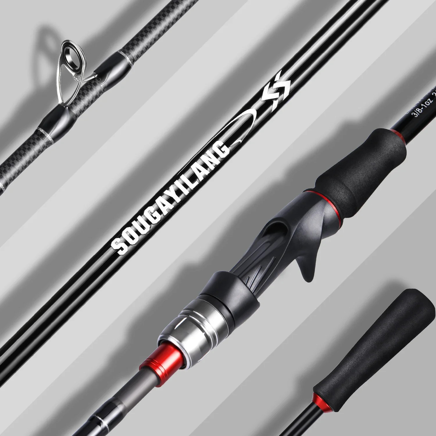 Sougayilang 1.8m 2.1m Lure Fishing Rod Carbon Fiber Spinning Casting Fishing Rod