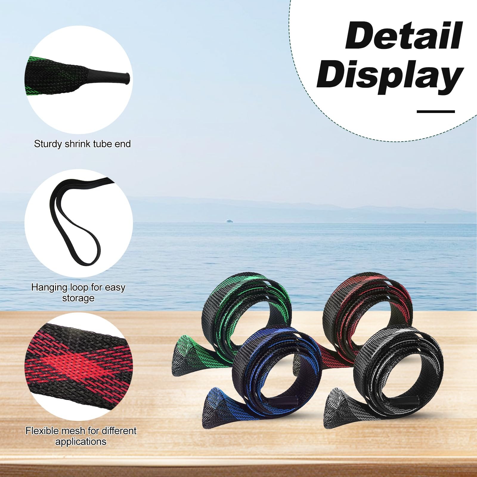 knitsoquo Fishing Rod Sleeve for Poles: Pole Red, Blue, Black, Green