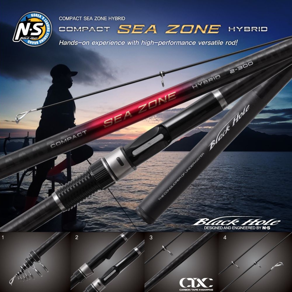 NS Black Hole All-Round Saltwater Fishing Telescopic Rod COMPACT SEA ZONE HYBRID