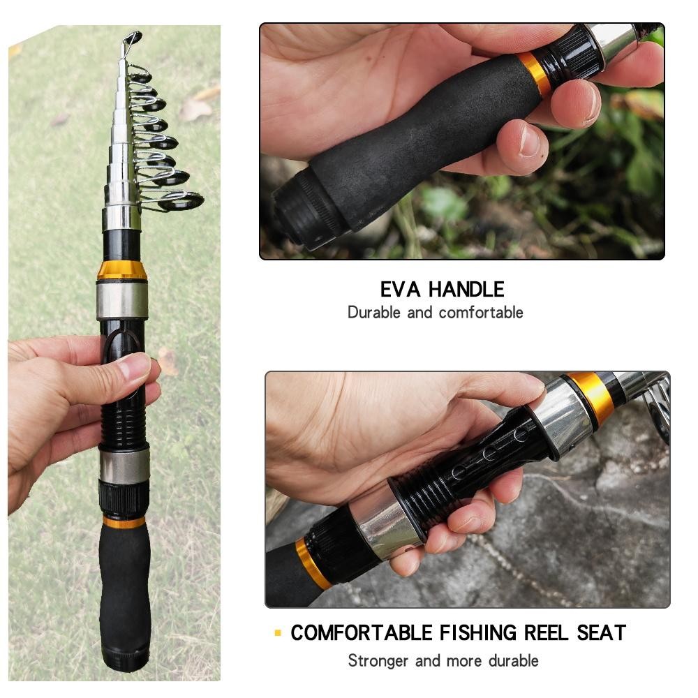 JOSBY Telescopic Fishing Rod 1.5M 2.1M 2.3M Carbon Fiber Portable Travel Fishing