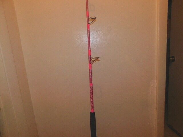 CUSTOM SPINNING ROD 7 FT 20-40 LB PINK PEARL MARBLE NEW