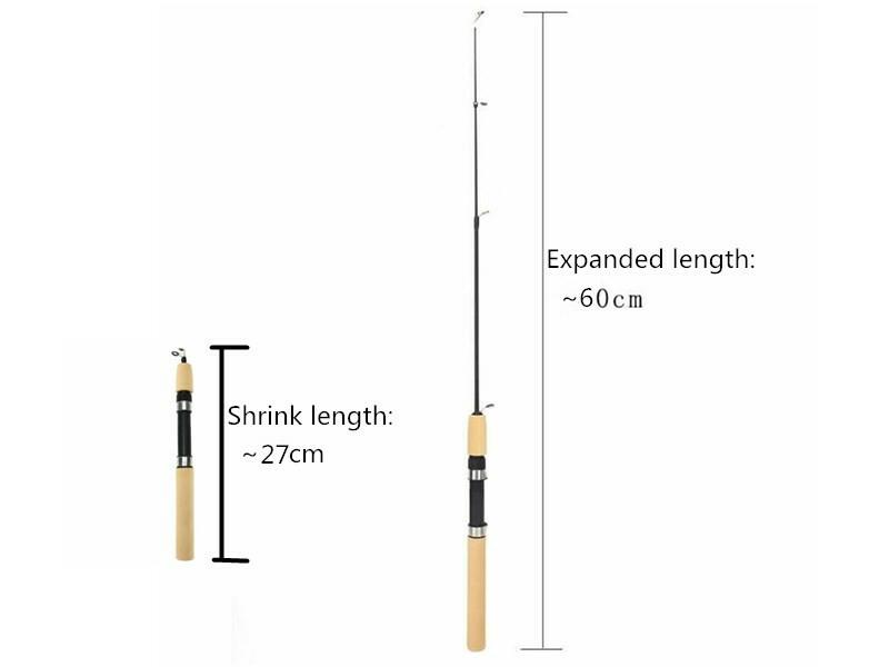 Carbon Fiber Telescopic Pocket Ice Fishing Rod Travel Spinning Pole
