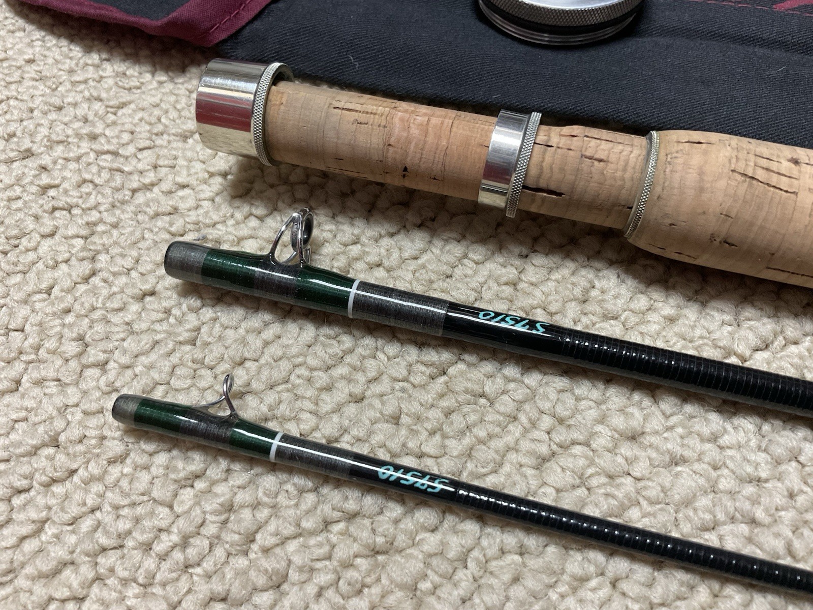 Vintage Scott F703/3 Fly Rod 7′ 3wt 3pc Black Fiberglass Telluride **NICE**
