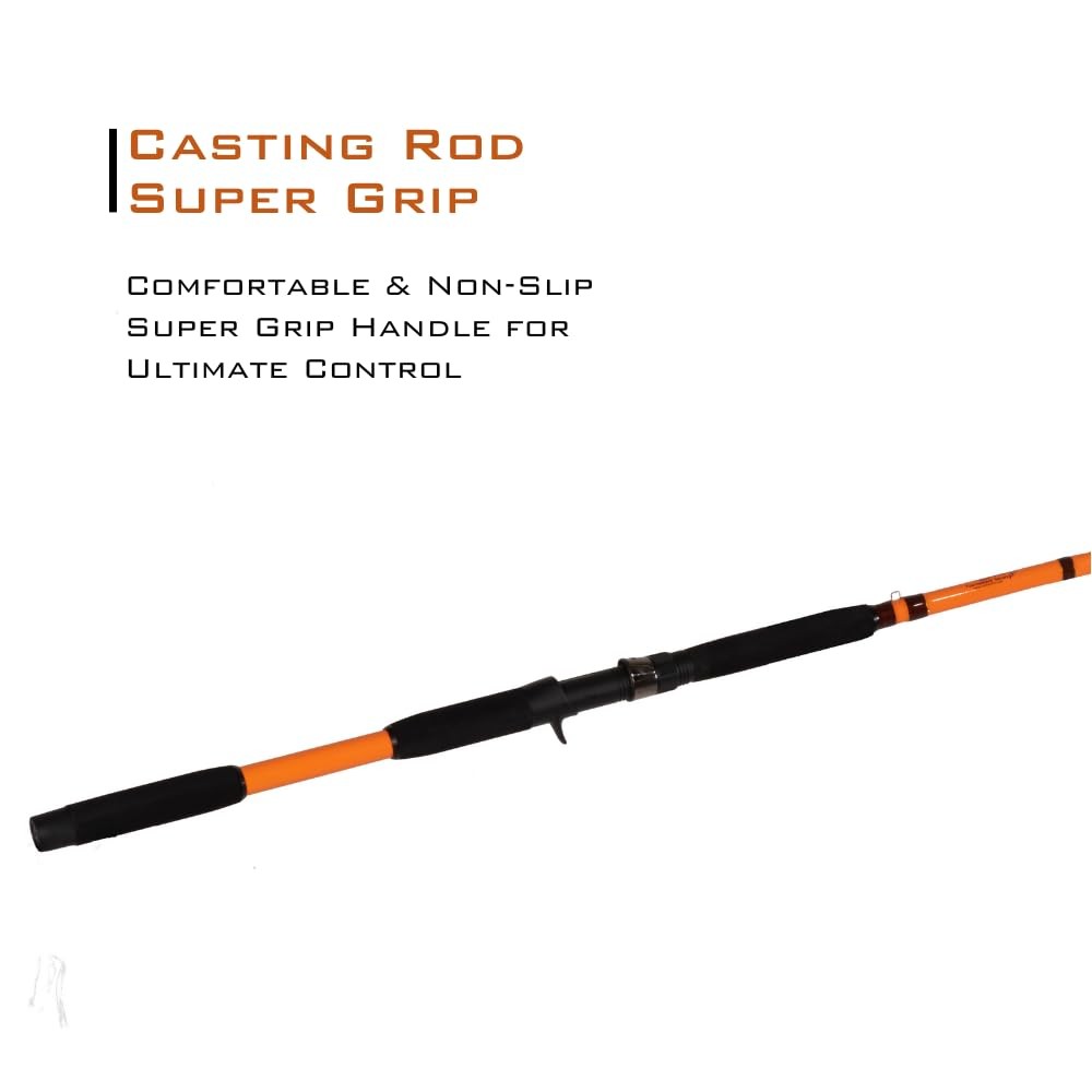 Catfish Pro Tournament Series Casting Rod – 7’6″ One-Piece 7’6, Orange