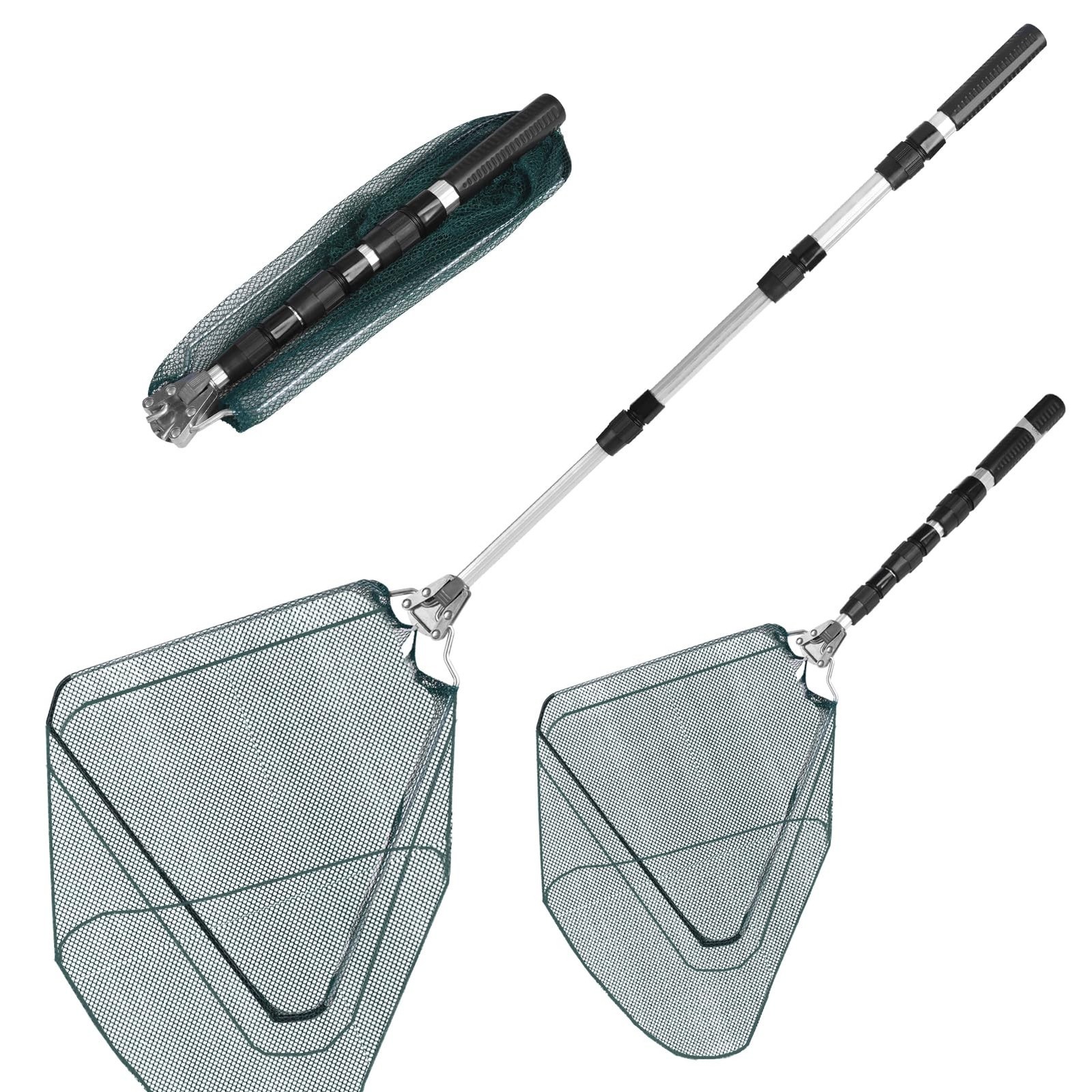 Fishing Net, Fishing Landing Net with Pole Handle, Collapsible Telescopic Fis…