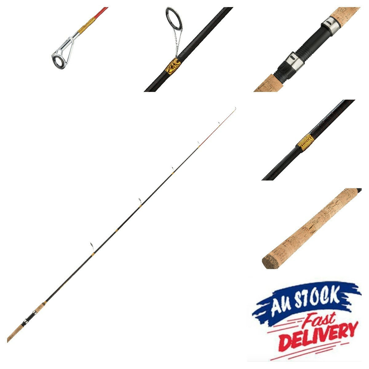 WeiZ 1.8M 6-14LB Spinning Fishing Rod with Cork Handle – 2 Piece Rod