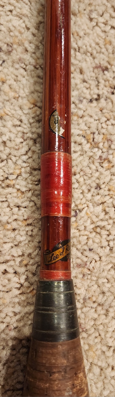 Vintage England Lee of Redditch & Pershone Bamboo Boat Surf Fishing Rod – 8′ 2″