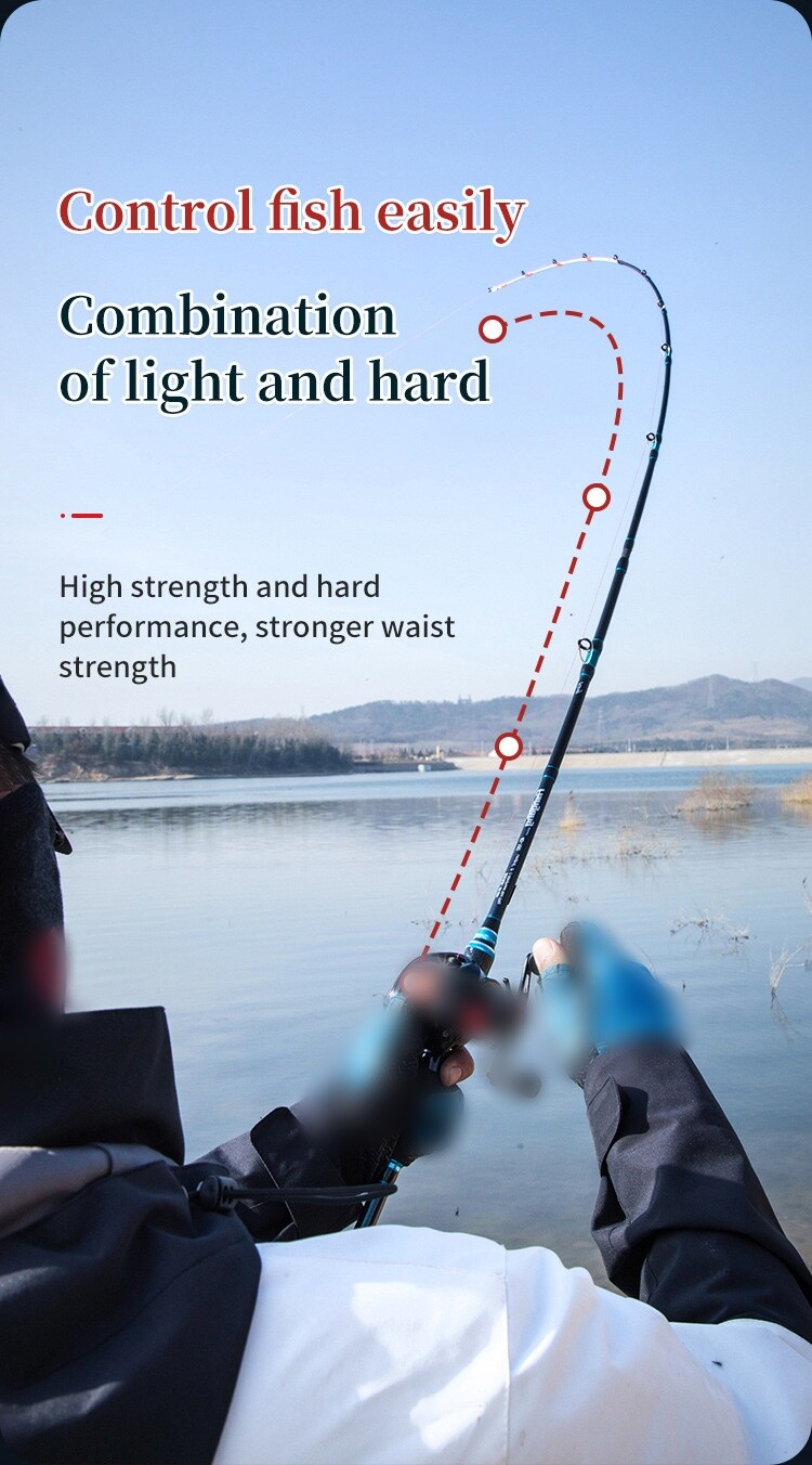 Boat Fishing Rods 1.65m/1.8m Carbon Fiber Spinning Casting Rod 2 Section Shore