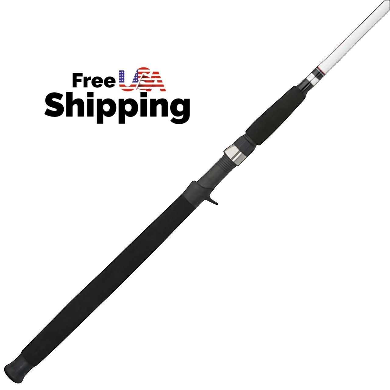 7 Ft Medium Heavy Casting Rod 2 Piece Fiberglass Big Game Fishing Pole Fast