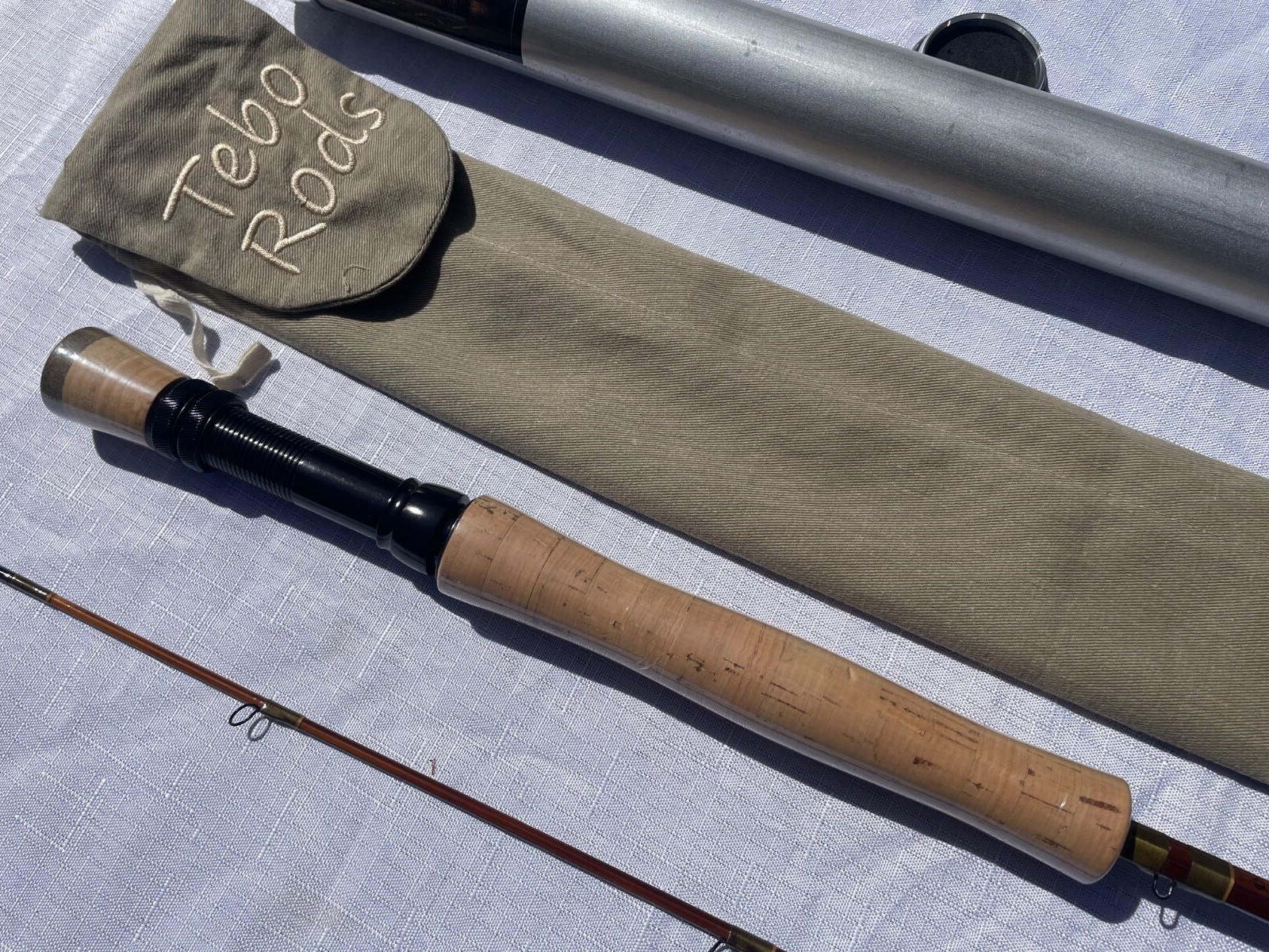 Custom Tebo Tonkin Cane Fly Fishing Rod, 8′ 0″, #9, 2 piece, New w/ Rod Tube