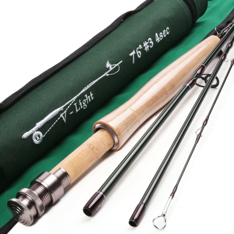 V-light Small Streams Fly Fishing Rod 1/2/3WT 6’/6’6″/7’/7’6″ Panfish/Trout