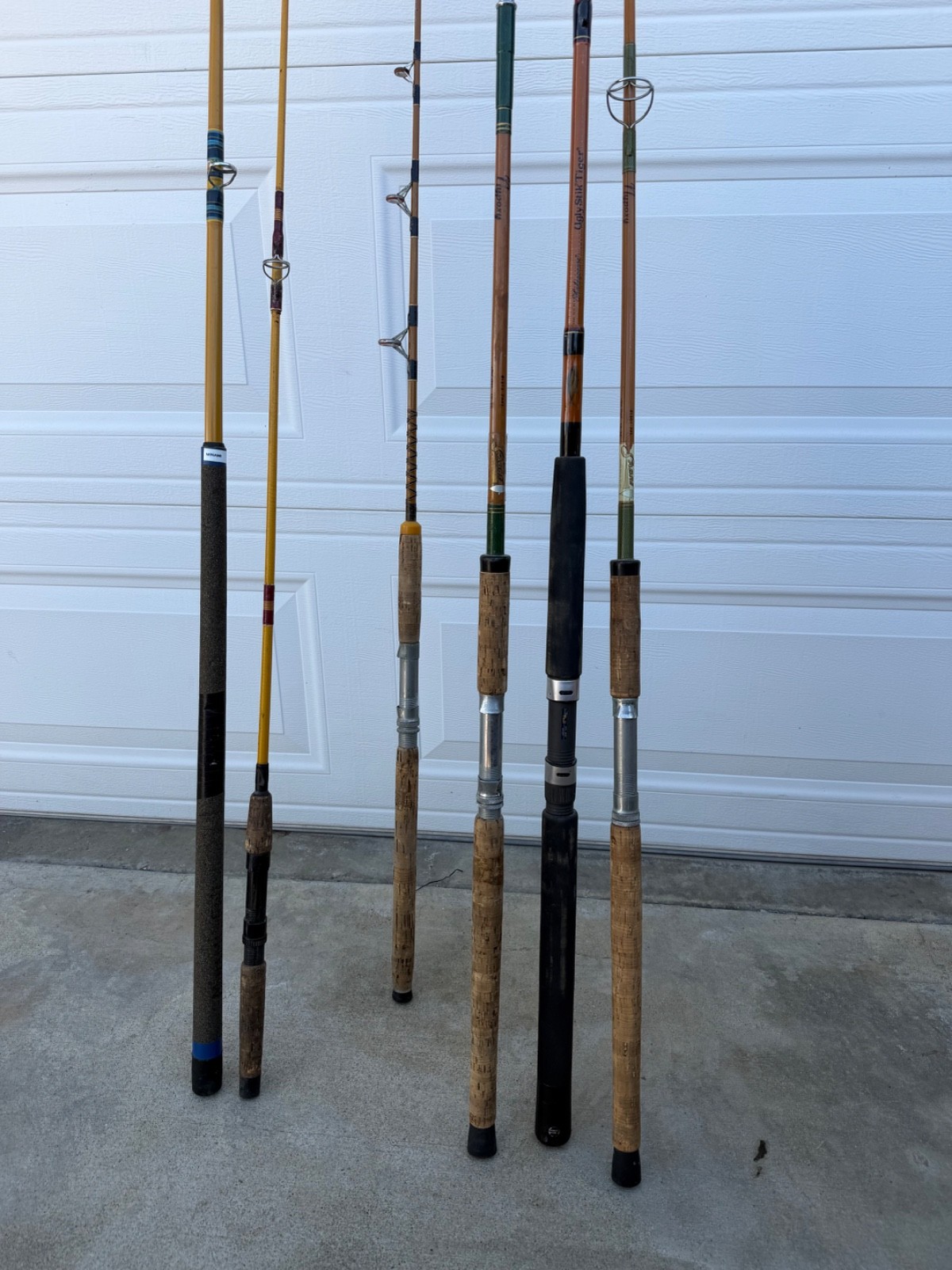 Salt water fishing rods. Various sizes and brands. Lot of 6