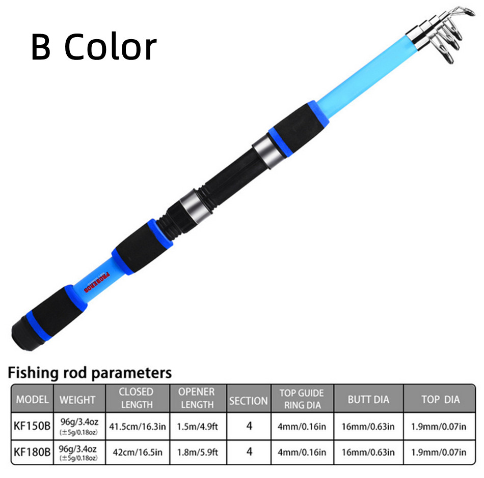 1.5m/1.8m Spinning Nylon Casting Fishing Rod Telescopic Fishing Pole Freshwater