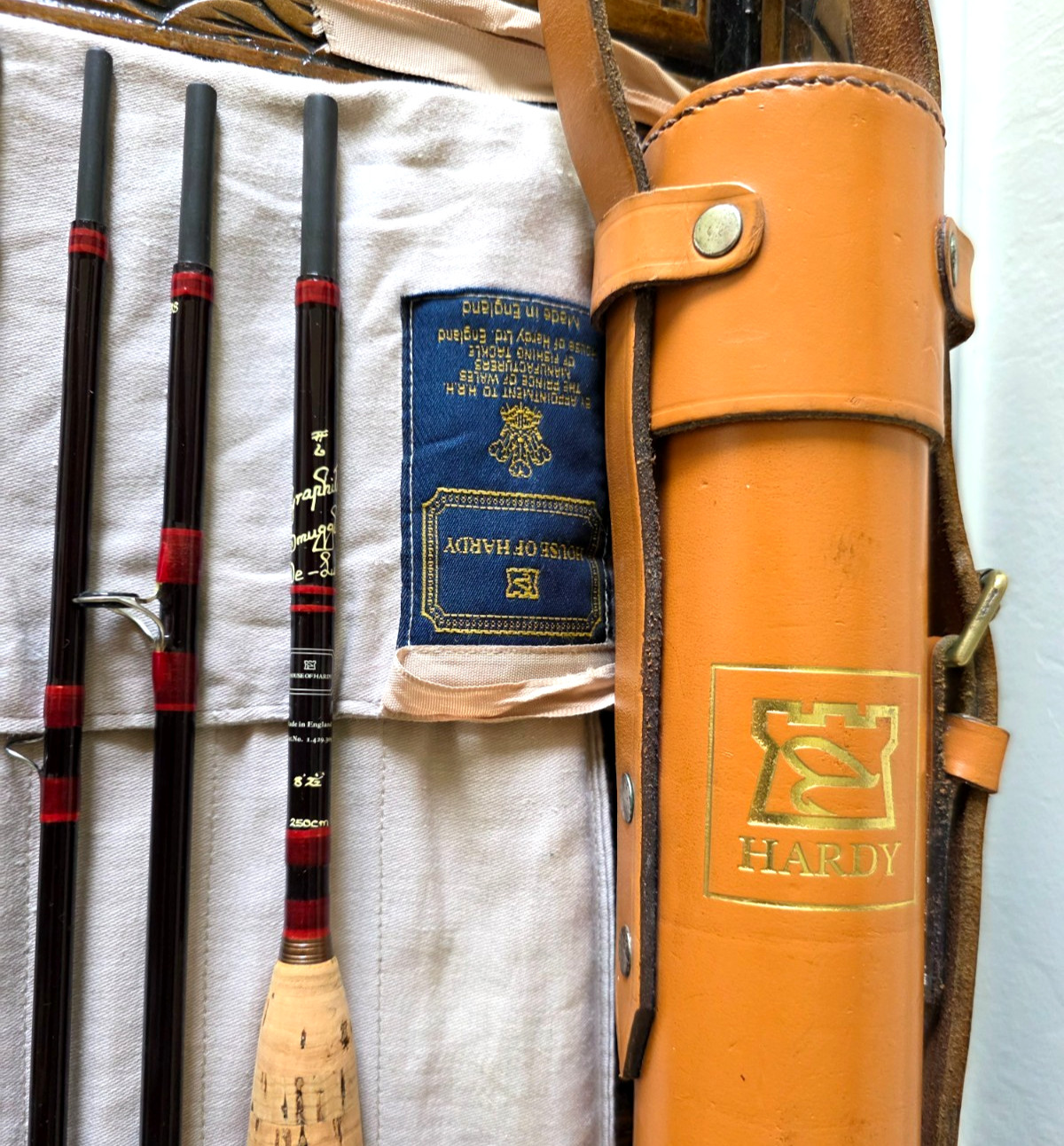 Hardy Smuggler De Luxe Fly Fishing Rod -8’2” -6WT -7PC -W/Leather Tube+Sock