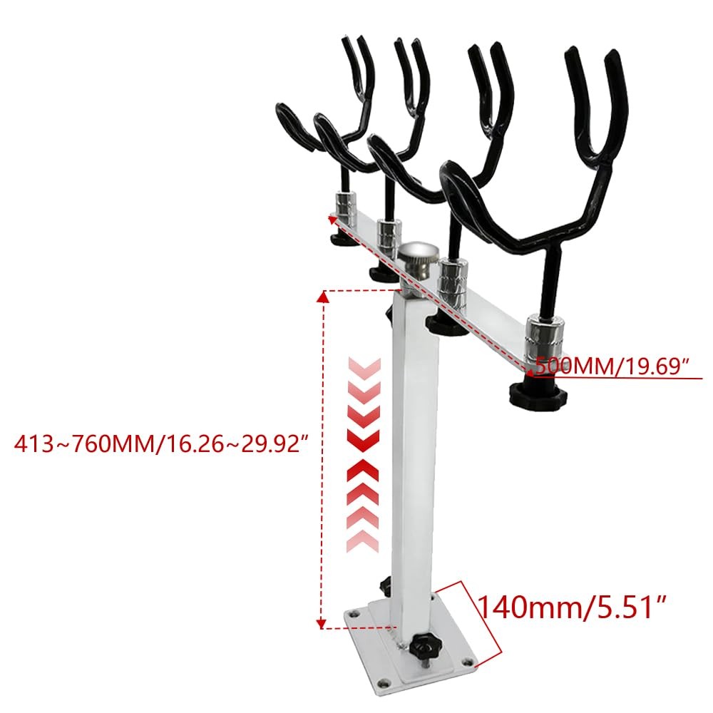 Mojiate PVC Coated Fishing Rod Holder Aluminum Large, silver