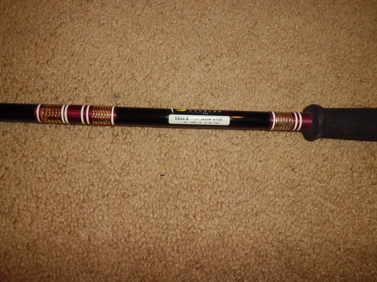 Vintage GARCIA Conolon 2888 B Medium Spinning Boat 7′ 6″ Rod- USA- MINT!