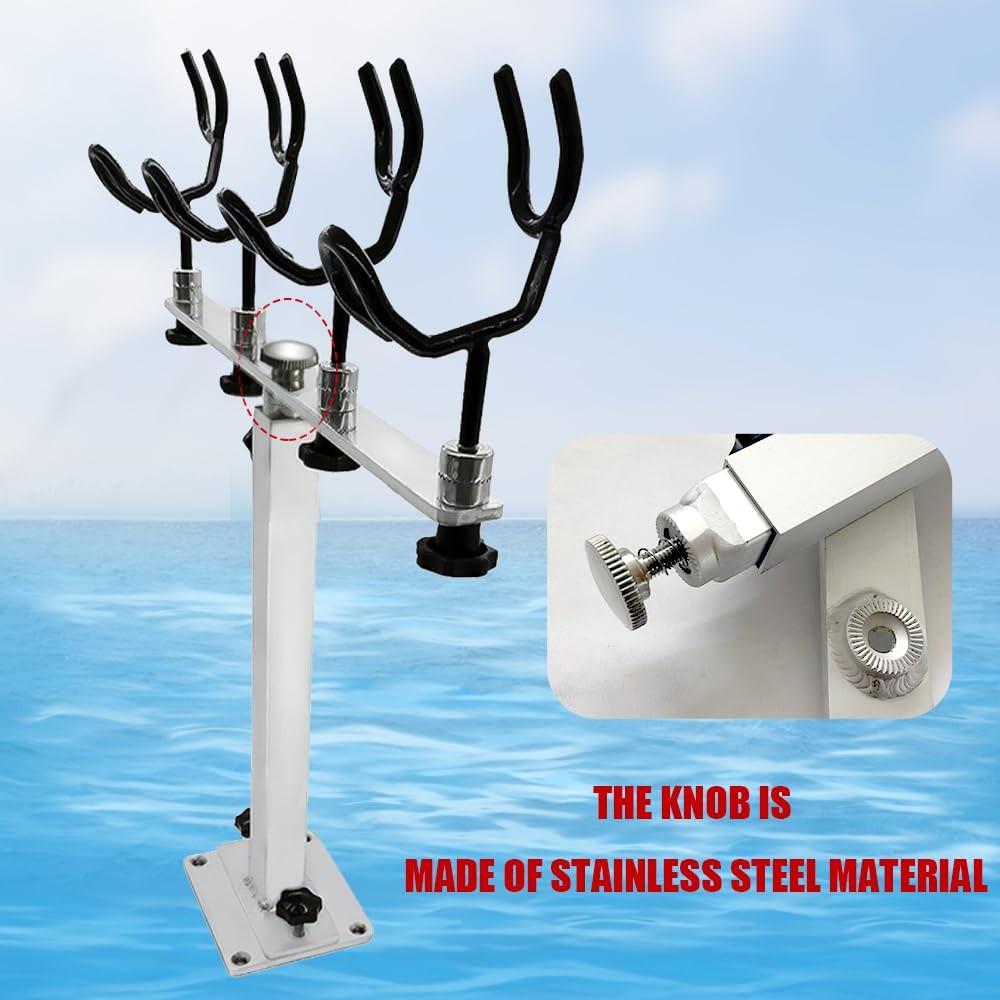 Mojiate PVC Coated Fishing Rod Holder Aluminum Large, silver