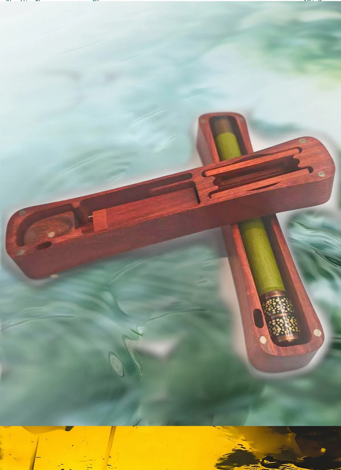 Ultralight Tenkara Rod Wooden Storage Box Portable Short Section Travel Kit