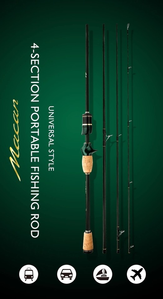 Spinning Casting Carbon Fishing Rod 4-5 Sections 1.8m/2.1m/2.4m Travel Rod