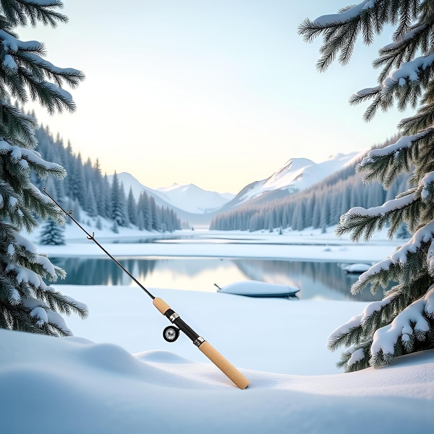 LCE Ice Fishing Rod Pen Pole Carbon Fiber Spinning Casting Tackle 75cm