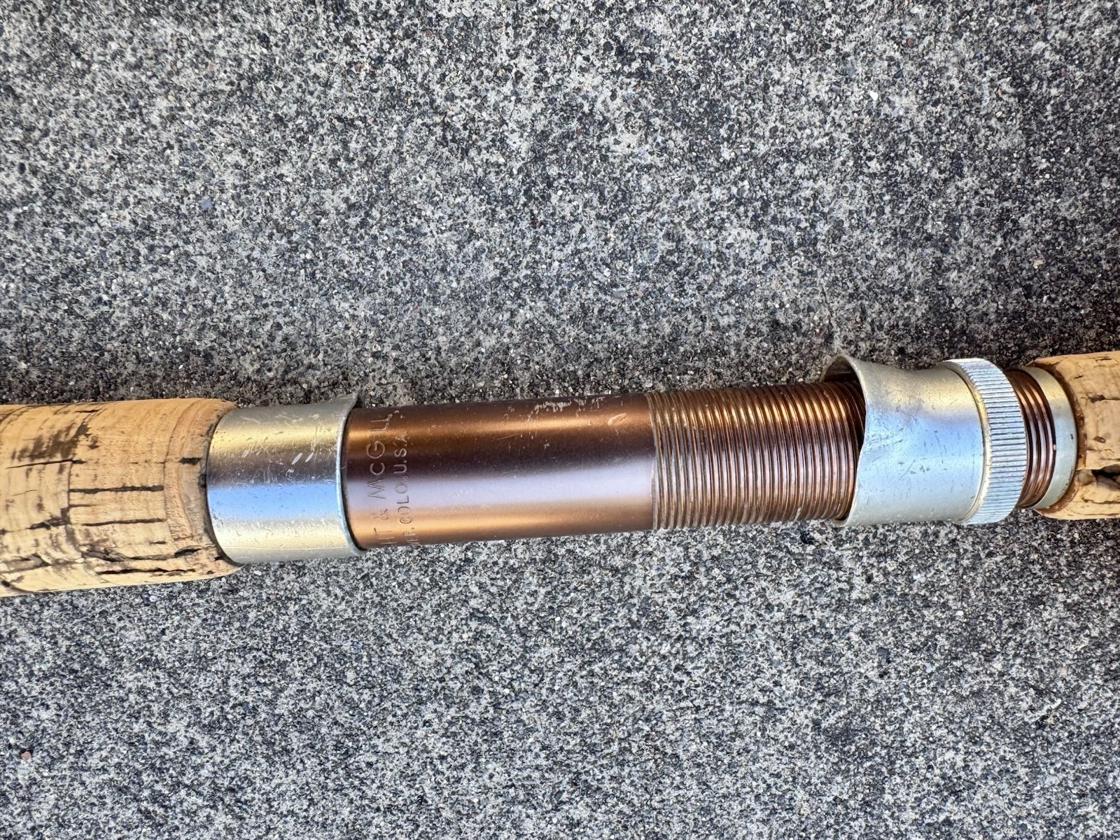Vintage Wright & McGill Northwest Special “Tobacco fiberglass 8 1/2’ 2pc Rod