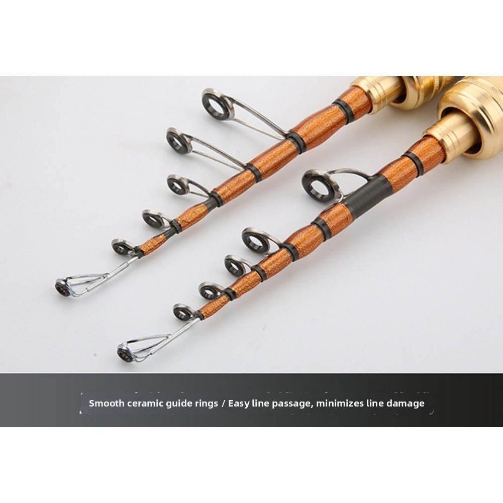 UL Carbon Casting Rod Wood Handle for Small Stream Fishing Collapses 31cm
