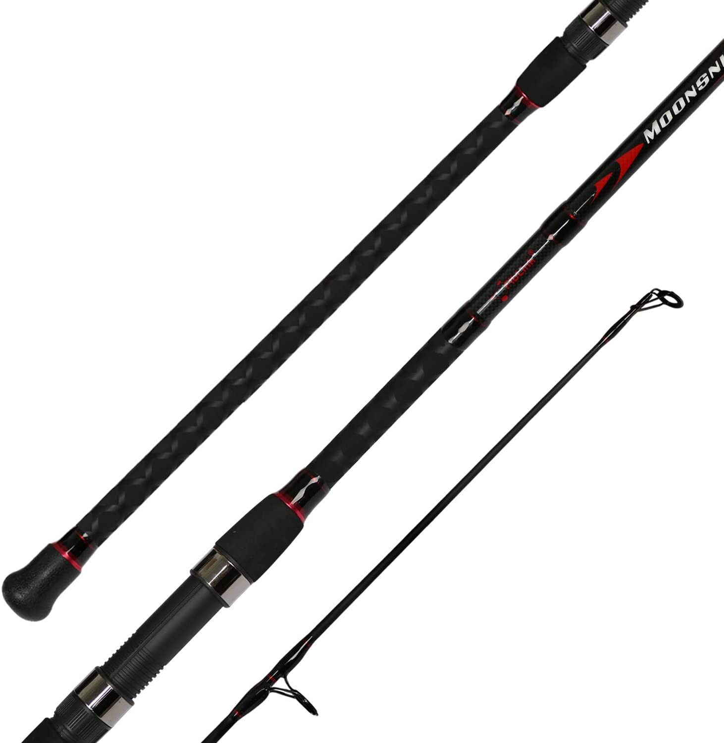 Travel Fishing Rod Solid Carbon Fiber 2-Piece/4-Piece Graphite Surf Spinning Rod