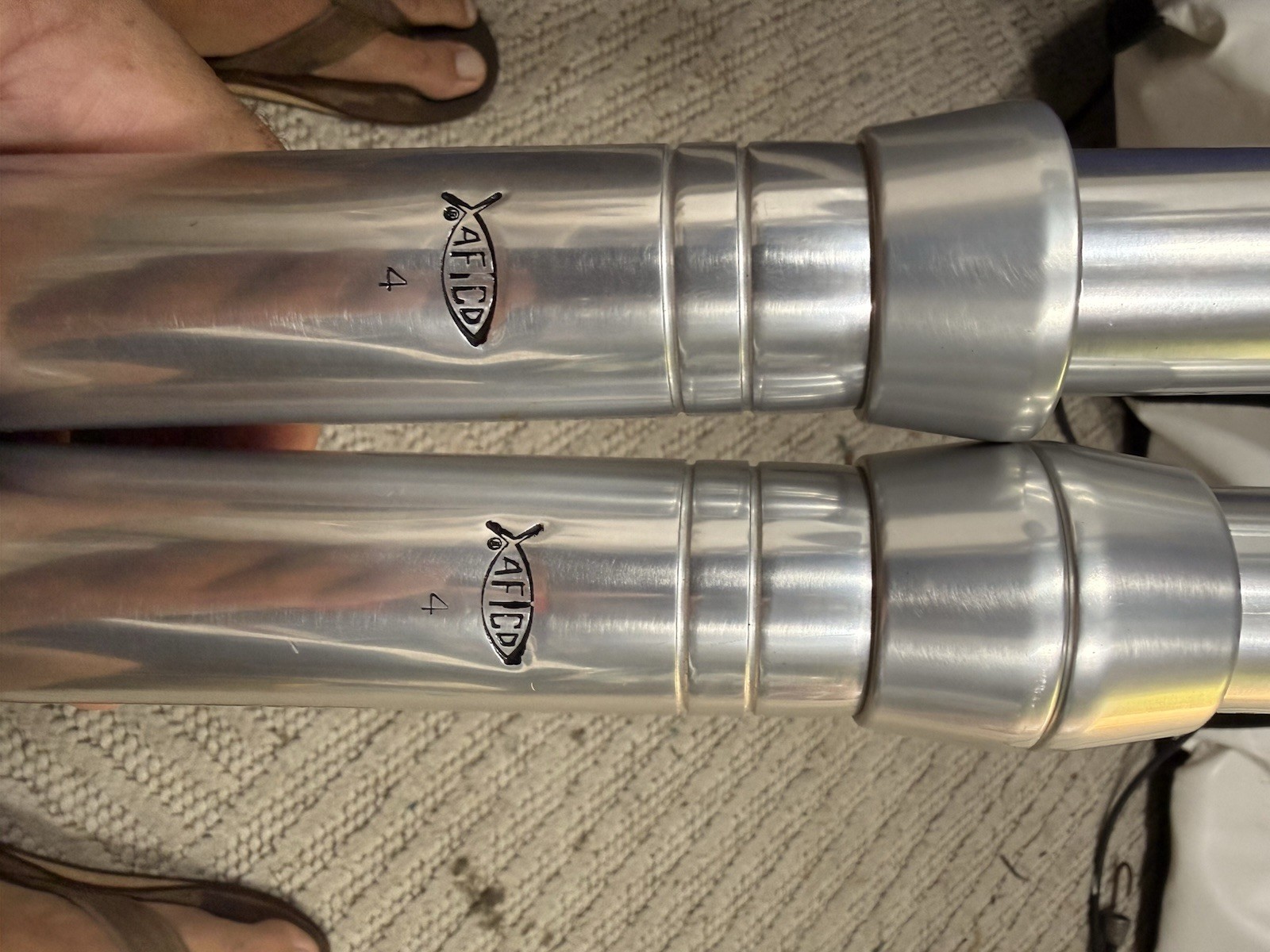 Aftco Bent Butt Aluminum # 4 Silver Set Of 2