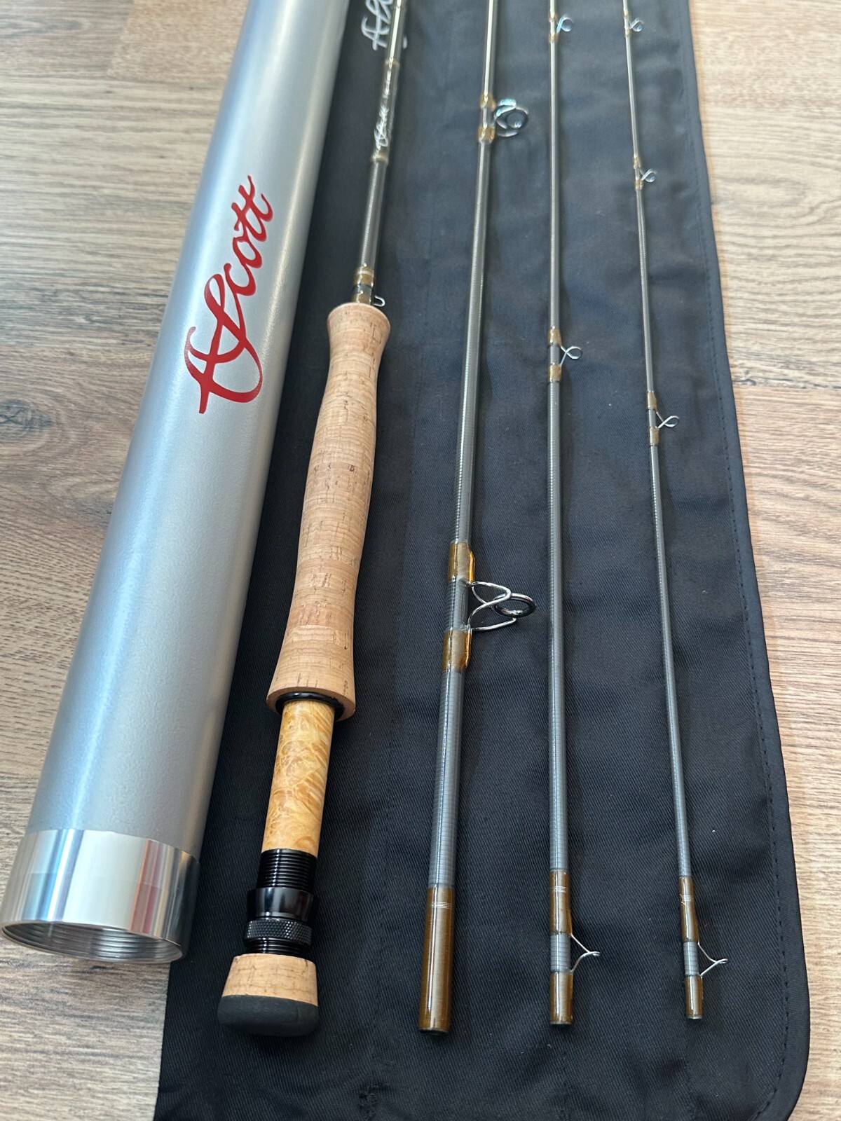 Scott G2 flyrod #7 9 feet 4-pic. Sage Trout 6,7,8 Reel