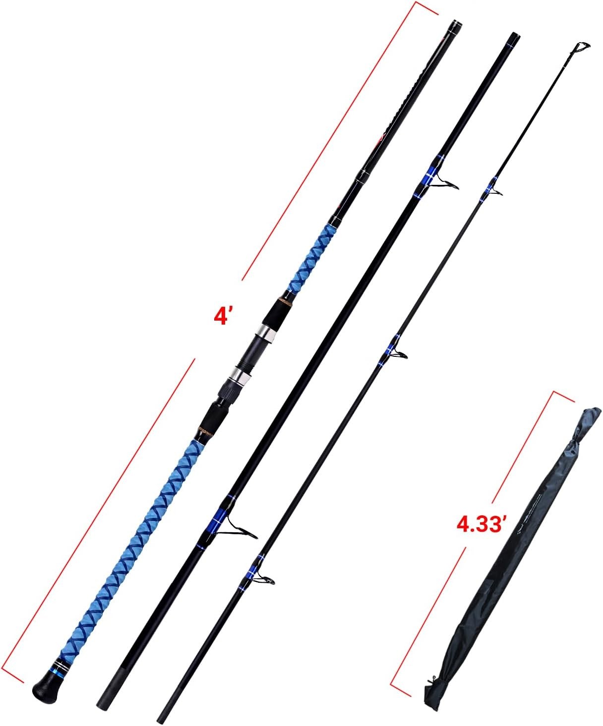 Surf Spinning Fishing Rod Carbon Travel Surf Rod 2 Piece/3 Piece/4 Piece