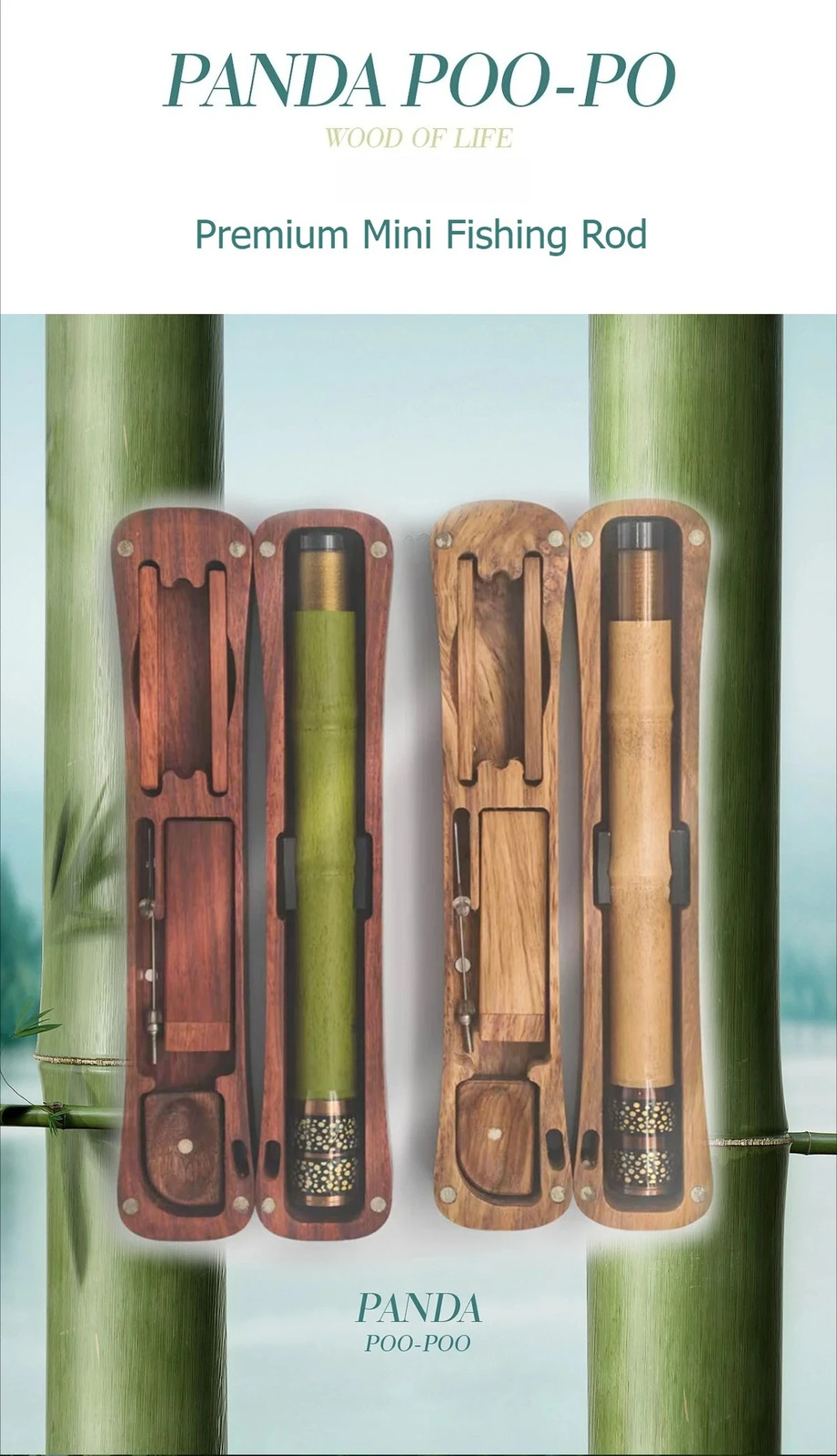 Ultralight Tenkara Rod Wooden Storage Box Portable Short Section Travel Kit
