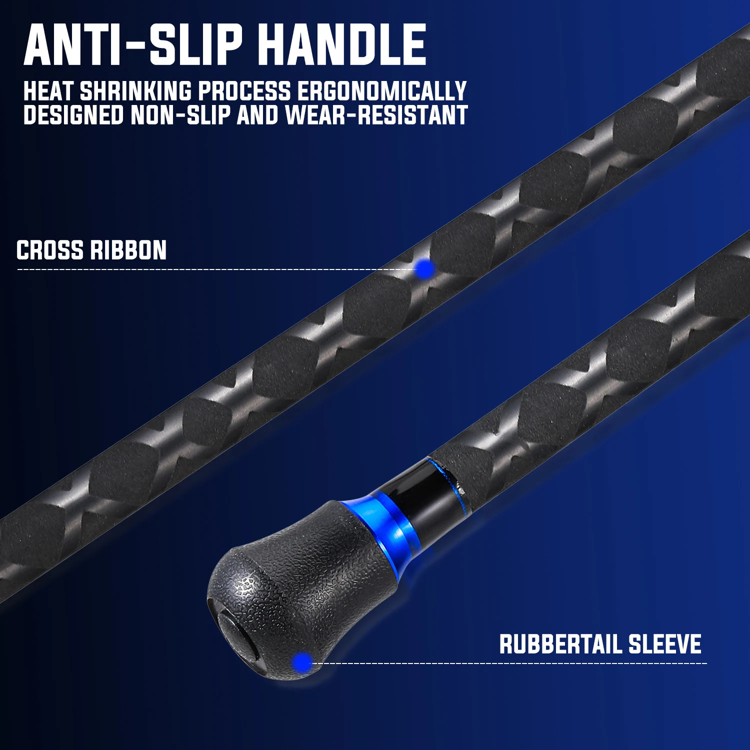 3Piece Long Casting Rod High Tonnage Carbon Fiber Lightweight Tough NonSlip Grip